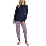 Calida Lovely Nights Pyjama With Cuff Marin/Röd  bomull X-Large Dam