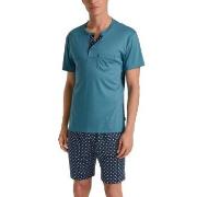 Calida Relax Choice 3 Short Pyjamas Blå/Blå bomull Medium Herr