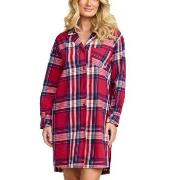 Damella Flannel Nightshirt Röd Mönstrad bomull Small Dam