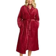 Damella Jaquard Fleece Dressing Gown Röd polyester X-Large Dam