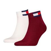 Tommy Men Uni Flag Quarter Sock Strumpor 2P Vit/Röd Strl 35/38 Herr