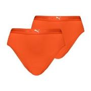 Puma Trosor 2P Women High Waist Brazilian Briefs Orange polyamid Large...