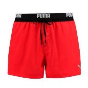 Puma Badbyxor Logo Short Length Swim Shorts Röd polyester Medium Herr