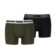 Puma Kalsonger 2P Everyday Placed Logo Boxer Svart/Grön bomull Large H...