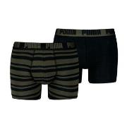 Puma Kalsonger 2P Heritage Stripe Boxer Svart/Grön bomull Large Herr