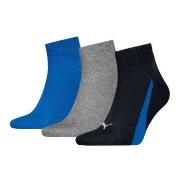 Puma Strumpor 3P Lifestyle Quarter Socks Svart/Blå Strl 35/38