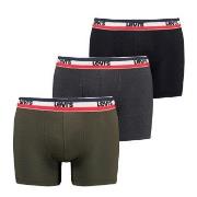 Levis Kalsonger 3P Logo Boxer Brief Svart/Grön bomull Small Herr