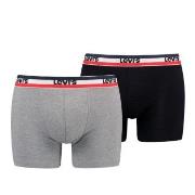 Levis Kalsonger 2P Sportswear Logo Base Boxer Svart/Grå bomull X-Large...