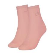 Calvin Klein Strumpor 2P Shiny Logo Short Socks Rosa Strl 39/42 Dam