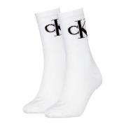 Calvin Klein Strumpor 2P Women Monogram Crew Socks Vit Strl 35/38 Dam