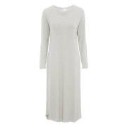 Damella Bamboo Plain Long Sleeve Nightdress Grå Bambu Small Dam