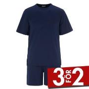 Damella Edward Short Sleeve Pyjamas Marin bomull XX-Large Dam