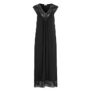 Damella Long Viscose Plain Sleeveless Nightdress Svart viskos Small Da...