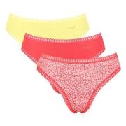 Sloggi Trosor 3P GO Crush High Leg Briefs Rosa/Gul bomull X-Small Dam