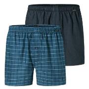 Schiesser Kalsonger 2P Boxershorts multipack Blå bomull 4XL Herr