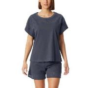 Schiesser Casual Nightwear Short Pyjama Set Mörkgrå bomull 36 Dam
