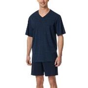 Schiesser Comfort Essentials V-Neck Short Pyjamas Mörkblå bomull 5XL H...