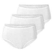 Schiesser Trosor 3P Modern Lace Rio Midi Brief Vit bomull 36 Dam
