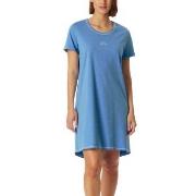 Schiesser Short Sleeve Sleepshirt Ljusblå bomull 40 Dam