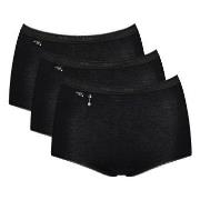 Sloggi Trosor 3P Pearl Maxi Svart bomull 48 Dam