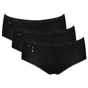 Sloggi Trosor 3P Pearl Midi Svart bomull 48 Dam