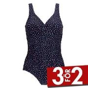 Damella Fiona Swimsuit Pattern Marin/Röd  42 Dam