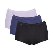 Sloggi Trosor 3P Basic Plus Maxi Colored Svart/Blå bomull 44 Dam