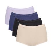 Sloggi Trosor 4P Basic Plus Maxi Panty Blå/Lila bomull 44 Dam