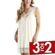 Damella Viscose Plain Sleeveless Nightdress Elfenben viskos Large Dam