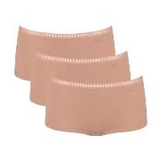 Sloggi Trosor 3P GO Crush Hipster Shorts Ljusbrun bomull XX-Large Dam