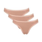 Sloggi Trosor 3P GO Crush String Ljusbrun bomull X-Small Dam