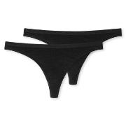 Schiesser Trosor 2P 95-5 Organic Cotton Thongs Svart ekologisk bomull ...