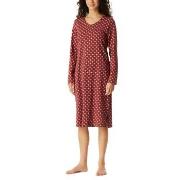 Schiesser Comfort Essentials Longsleeve Sleepshirt Röd bomull 44 Dam