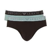 Armani Endurance Briefs Kalsonger 2P Svart/Blå bomull Large Herr