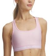 Under Armour BH Mid Crossback Sport Bra Rosa/Vit polyester Small Dam