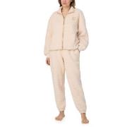 DKNY Chill In Style Zip Top Jogger Set Beige polyester Large Dam