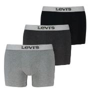 Levis Kalsonger 3P Logo Boxer Briefs Grå/Svart bomull Small Herr