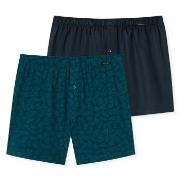 Schiesser Kalsonger 2P Leg Flattering Boxer Shorts Blå Mönstrad bomull...