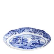 Spode - Blue Italian tallrik oval 21 cm blå/vit