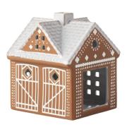 Kähler - Pepparkakshus ljuslykta julstall 11,5 cm brun