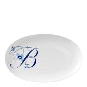 Royal Copenhagen - Blue Fluted Pl Alphabet oval tallrik B 23 cm