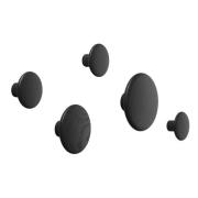 The Dots klädkrokar, 5-pack svartlaserad ask