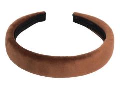 Dark Velvet Hairband Broad Cognac