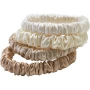 Lenoites Mulberry Silk Skinny Scrunchies White, cream white, beige, li...