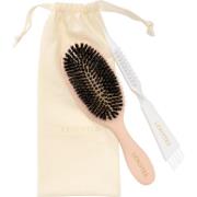 Lenoites Hair Brush Wild Boar With Pouch And Cleaner Tool Blush