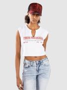 True Religion Anniversary Tr Ribbed V Notch T-Shirt white