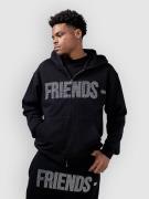 VLONE Friends Rhinestone Hoodie med Dragkedja silver