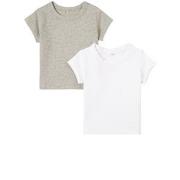 A Happy Brand 2-Pack T-shirtar Grå melange 62/68 cm