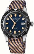 Oris Herrklocka 01 733 7720 4035-07 5 21 13 Diving Blå/Textil Ø42 mm