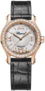 Chopard Damklocka 274893-5012 Happy Sport Silverfärgad/Läder Ø30 mm